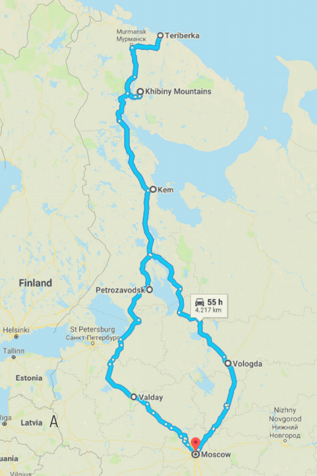 road trip to the Arctic Circle in Russia Itinerary
